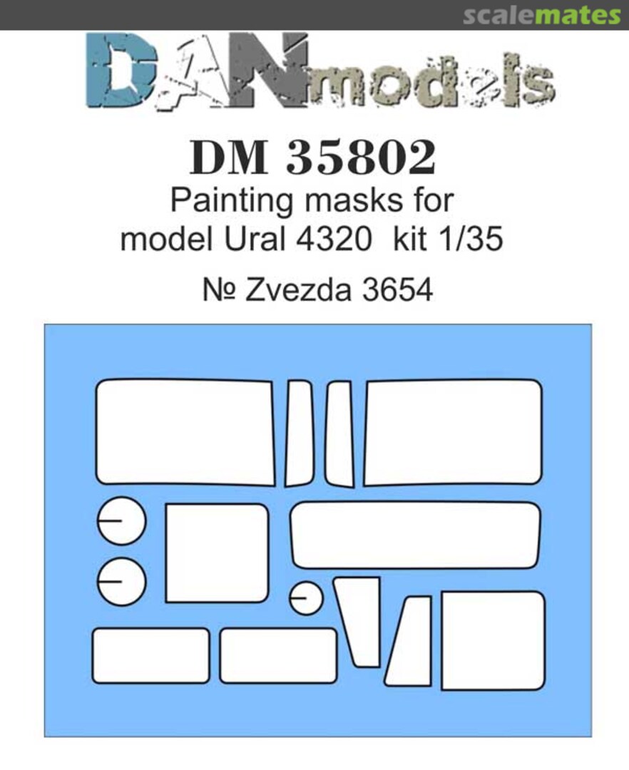 Boxart Painting masks for Ural 4320 (Zvezda 3654) DM35802 DANmodels