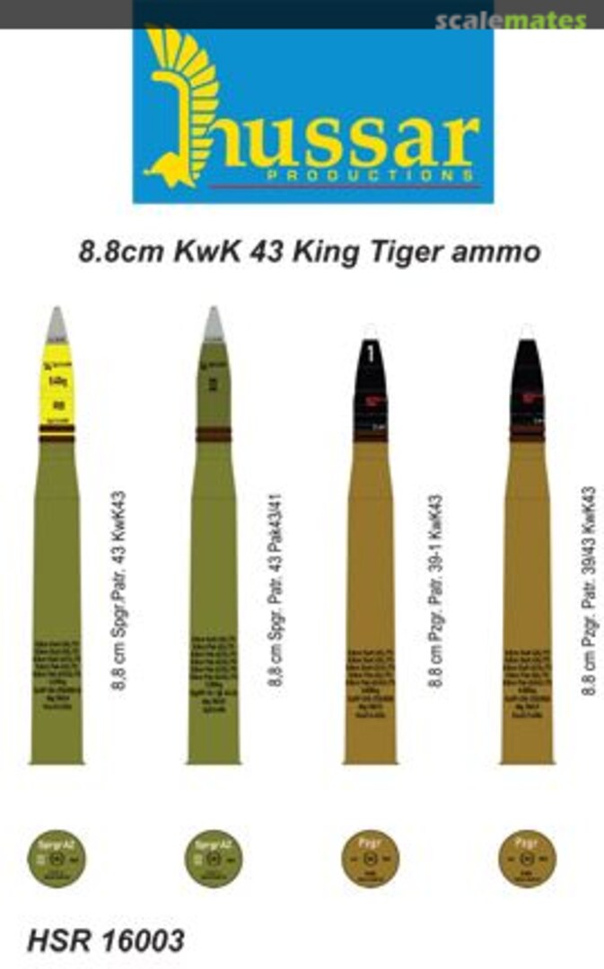 Boxart 8.8cm King Tiger Ammo HSR16003 Hussar Productions