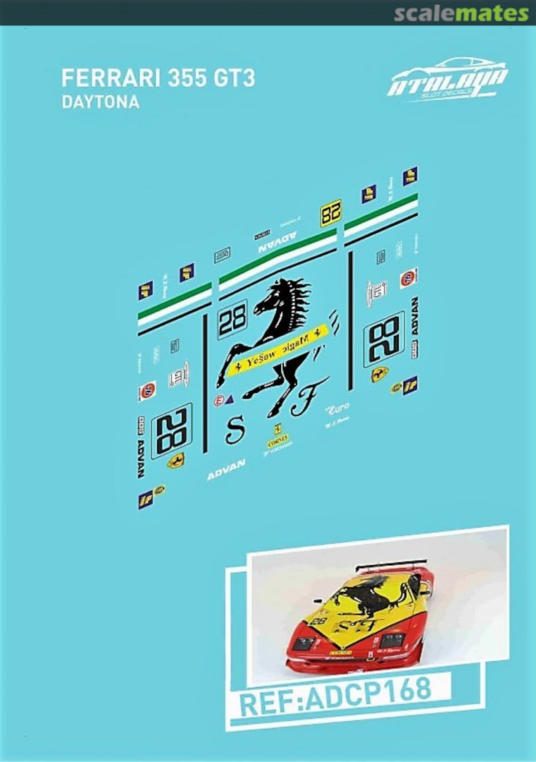 Boxart Ferrari 355 GT3 ADCP168 Atalaya Slot Decals