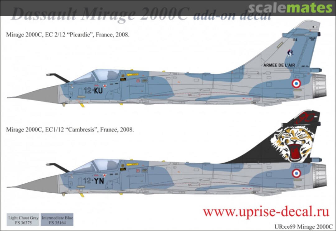 Boxart Mirage 2000C EC2/12 "Picardie", EC1/12 "Cambresis" no stencils UR14469 UpRise