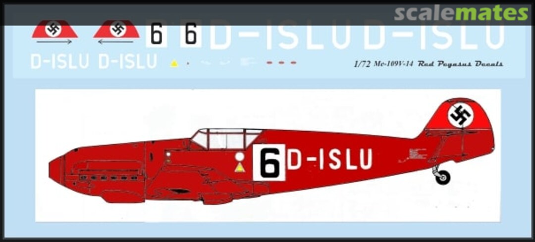 Boxart Bf 109 V-14 D-ISLU Ernst Udet RPD-109-72-1 Draw Decal