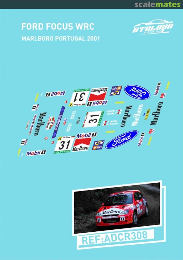 Boxart Ford Focus RS WRC '00 [S10 FMC]"Marlboro" ADCR308 Atalaya Slot Decals