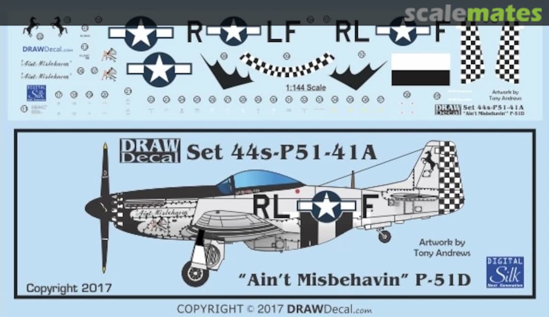 Boxart P-51D “Ain’t Misbehavin” 44-P51-41A Draw Decal