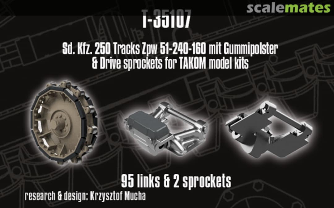 Boxart Sd.Kfz. 250 tracks & drive sprockets T-35107 QUICKTRACKS