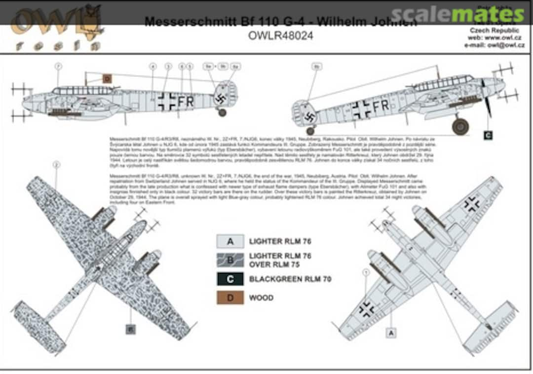 Boxart Messerschmitt Bf 110 G-4 R48024 OWL