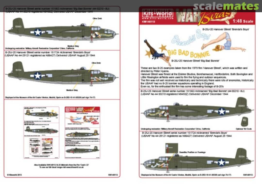 Boxart B-25J Hannover Street Mitchells KW148113 Kits-World