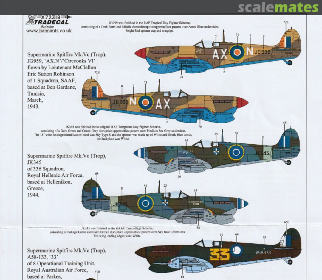 Boxart Supermarine Spitfire Mk.Vc Collection X72318 Xtradecal