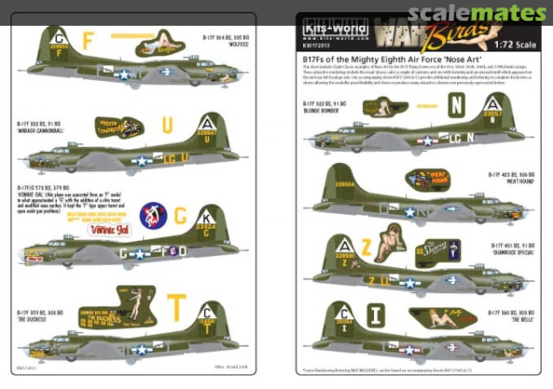 Boxart B-17F Flying Fortress KW172013 Kits-World