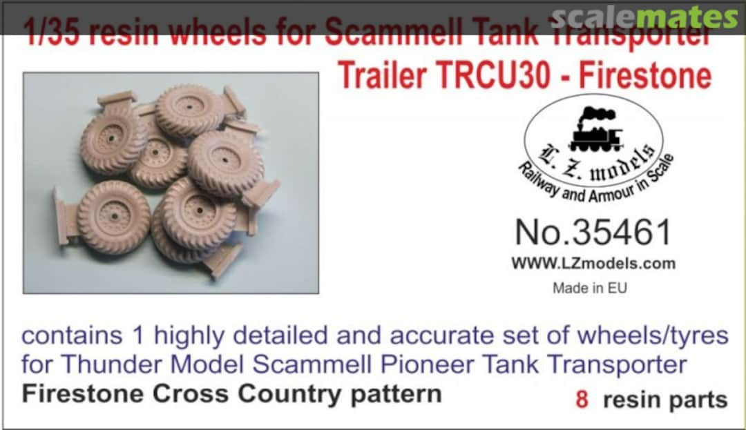 Boxart Resin wheels Firestone Cross Country for Scammell Pioneer TRCU30 Trailer 35461 L.Z. Models