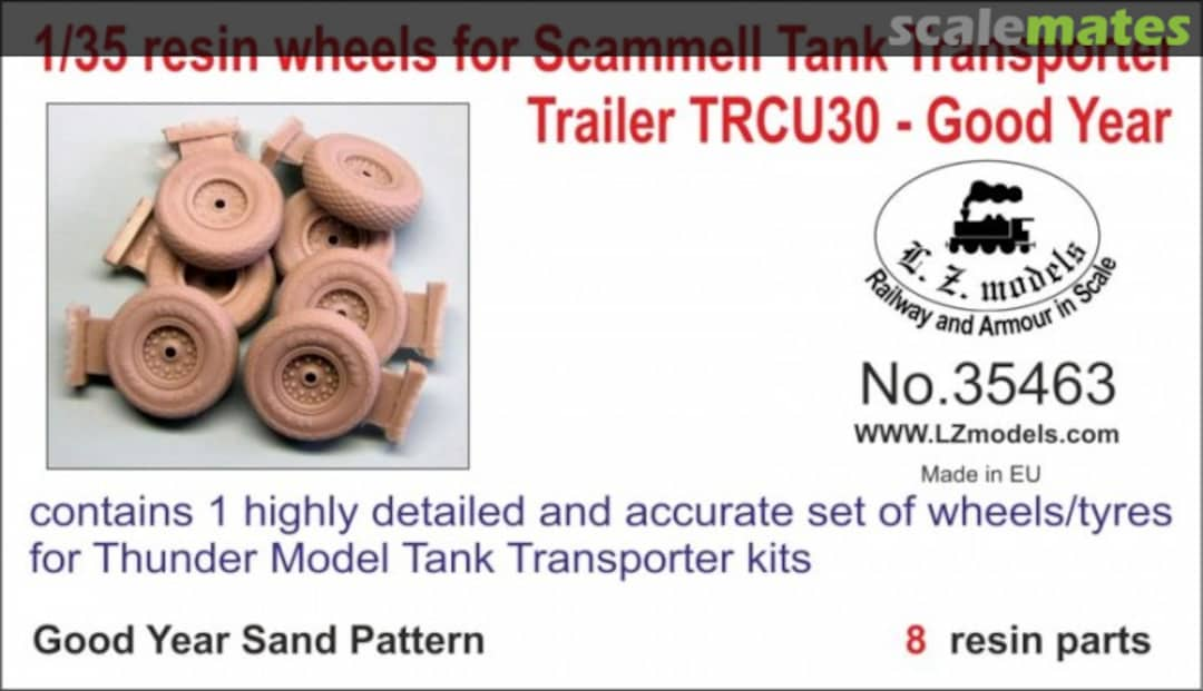 Boxart Resin wheels Good Year sand pattern for Scammell Pioneer TRCU30 Trailer 35463 L.Z. Models