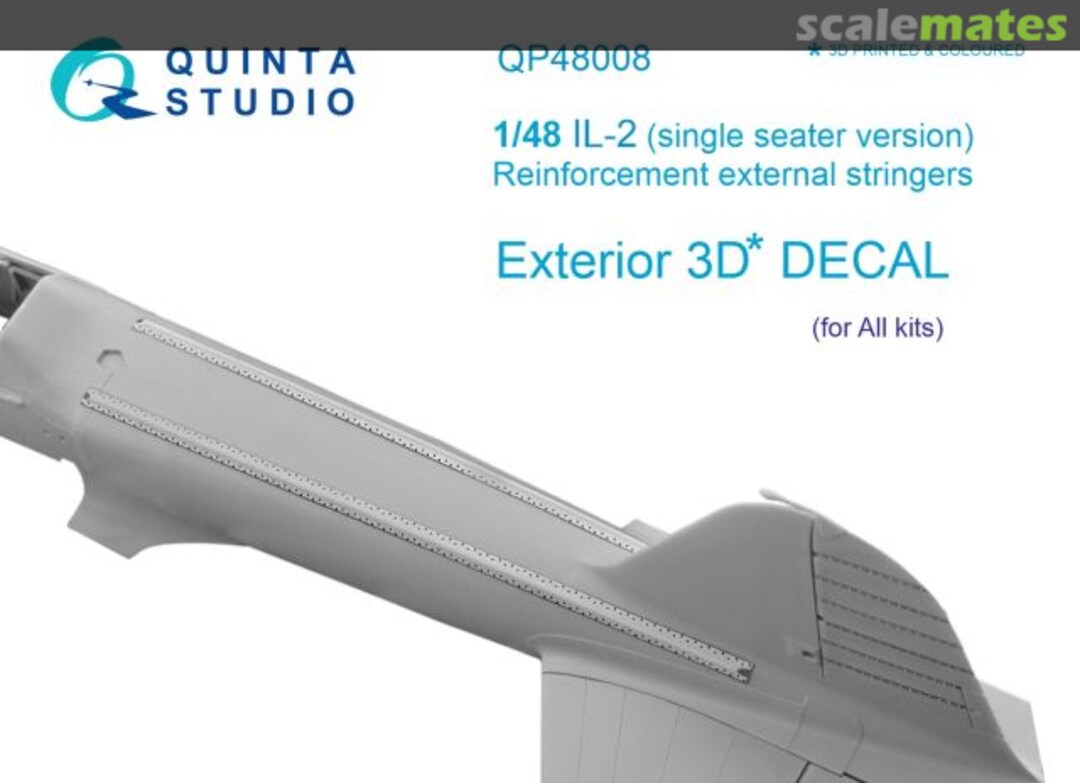 Boxart Il-2 (single seat) Reinforcement External Stringers exterior 3D decals QP48008 Quinta Studio