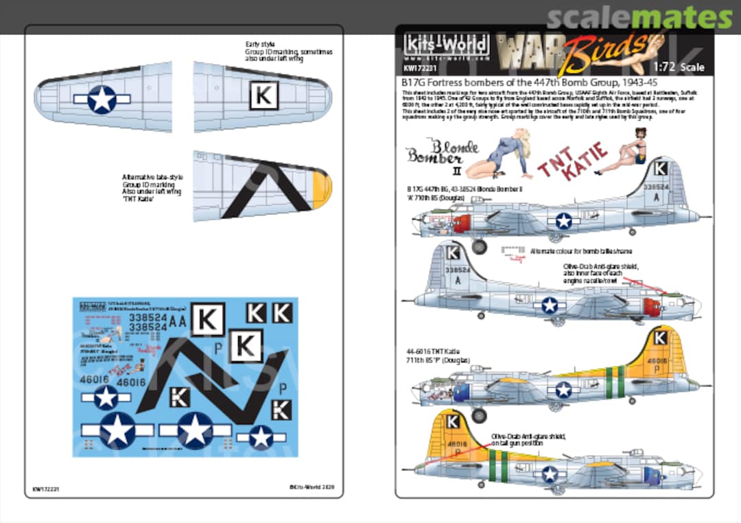 Boxart Boeing B-17G Flying Fortress 447th BG KW172231 Kits-World