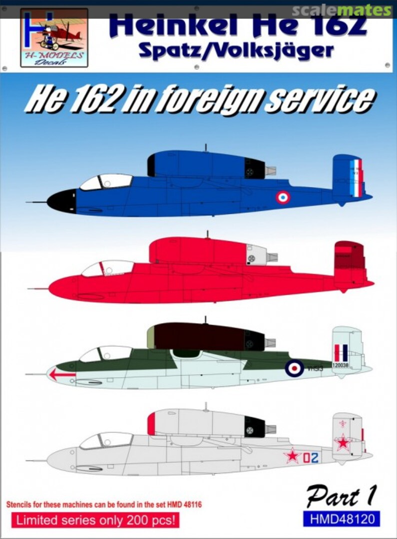 Boxart He 162 in foreign service HMD48120 H-Models Decals