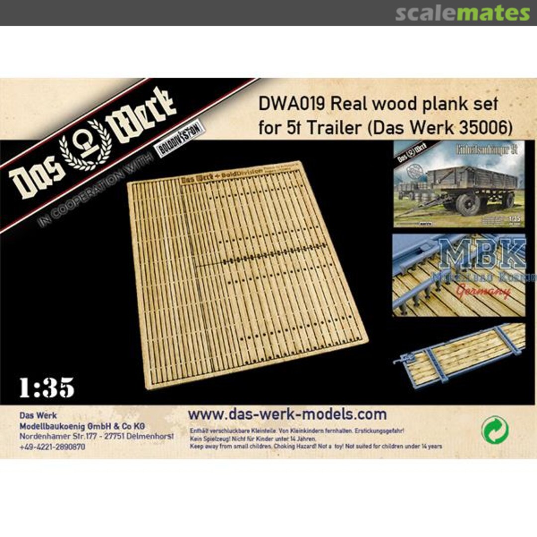 Boxart Real wood plank set 5t Trailer DWA019 Das Werk