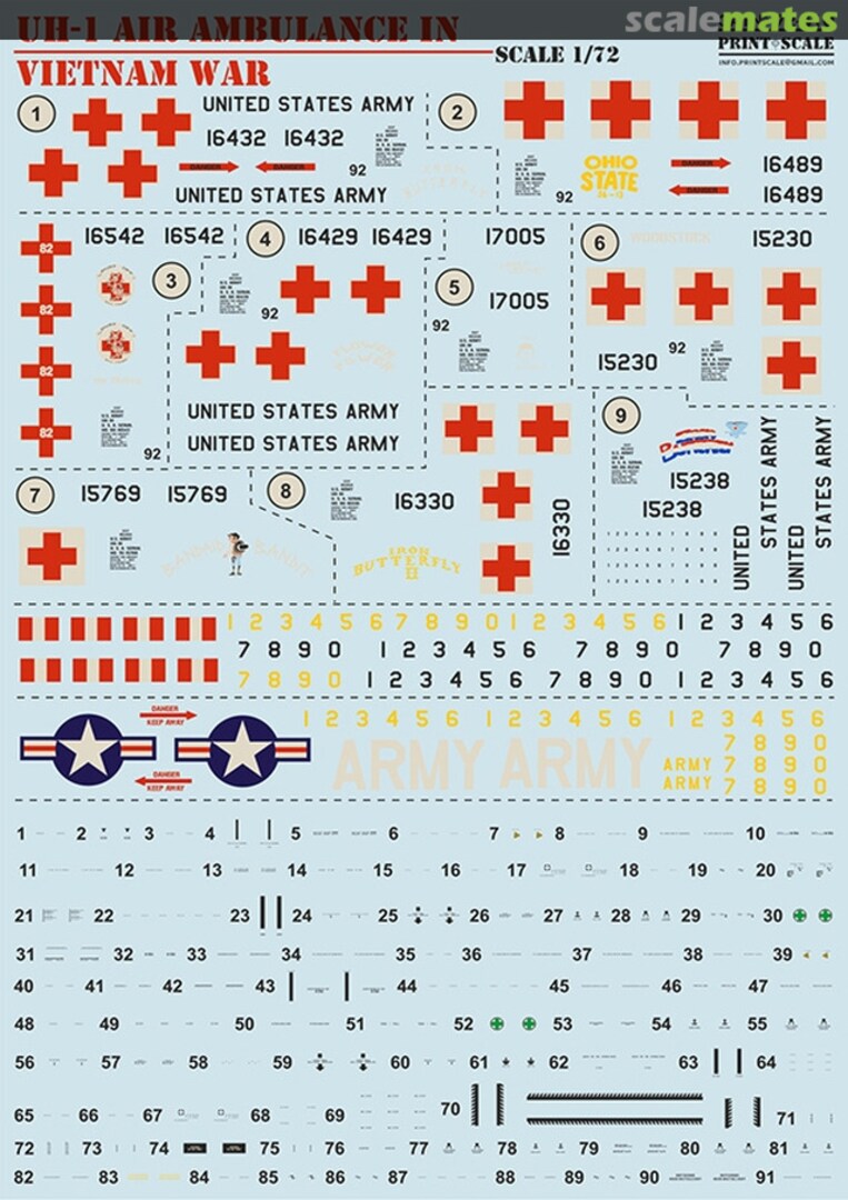 Boxart UH-1 Air Ambulance in Vietnam War 72-410 Print Scale