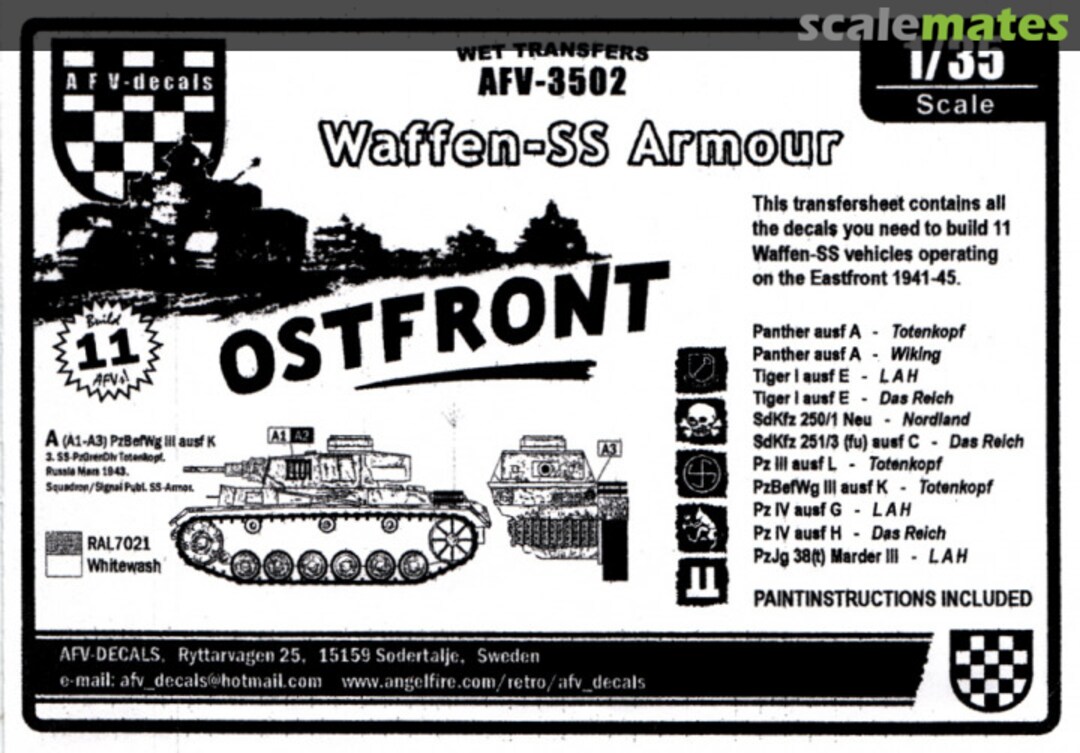 Boxart Ostfront AFV-3502 AFV Decals