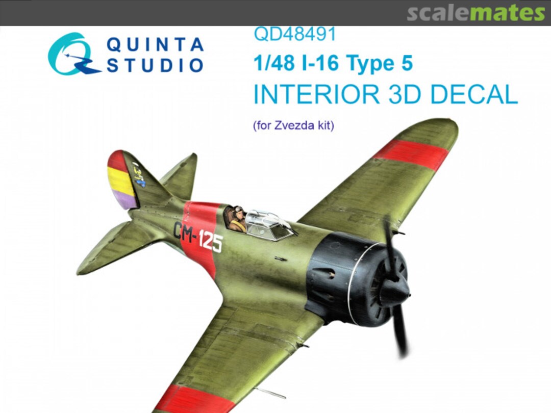 Boxart I-16 Type 5 interior 3D decals QD48491 Quinta Studio