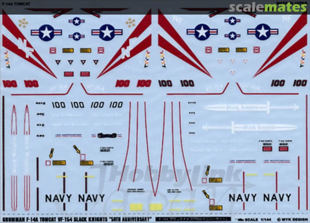 Boxart Grumman F-14A Tomcat VF-154 Black Knights "50th Anniversary" 06263 MYK Design