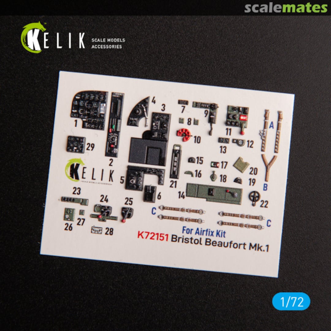 Boxart Bristol Beaufort Mk.1 interior 3D decals K72151 Kelik