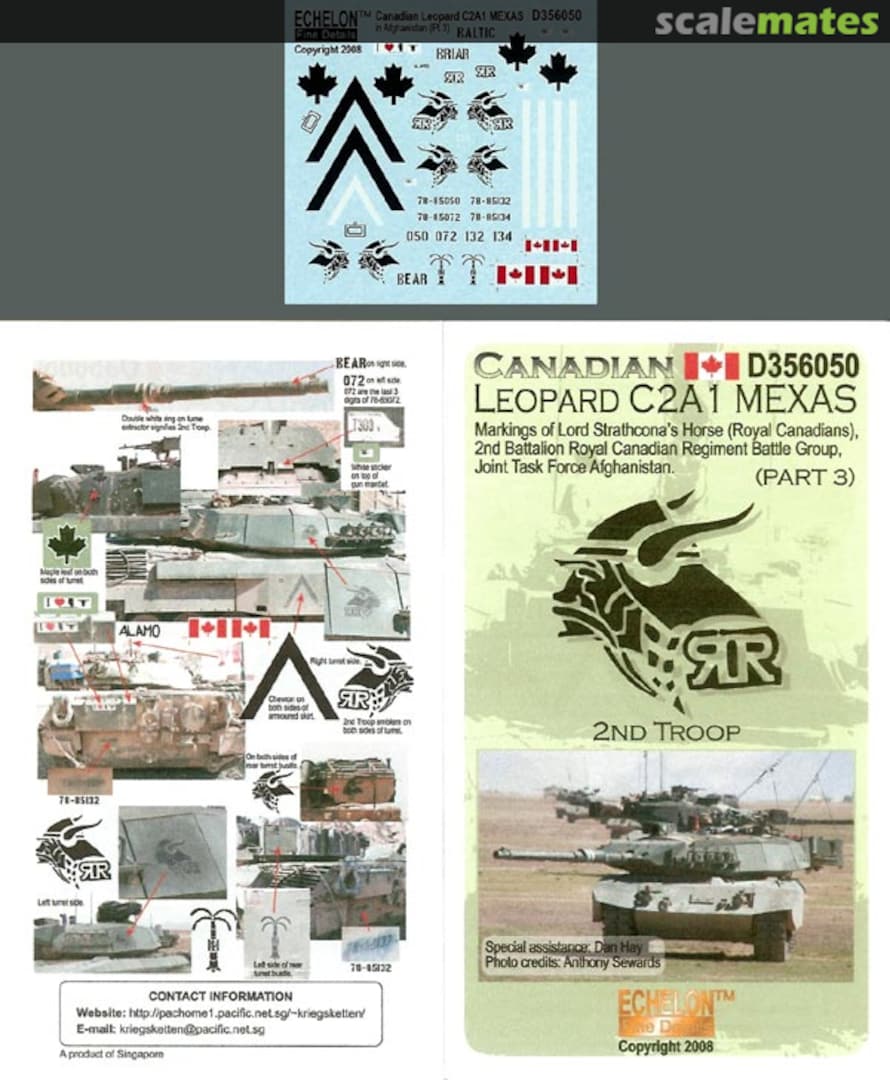 Boxart Canadian Leopard C2A1 Mexas Markings (Part 3) D356050 Echelon Fine Details