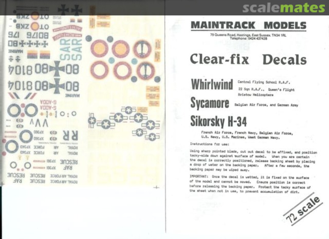 Boxart H-34, Wessex, Whirlwind, Sycamore D722 Maintrack Models