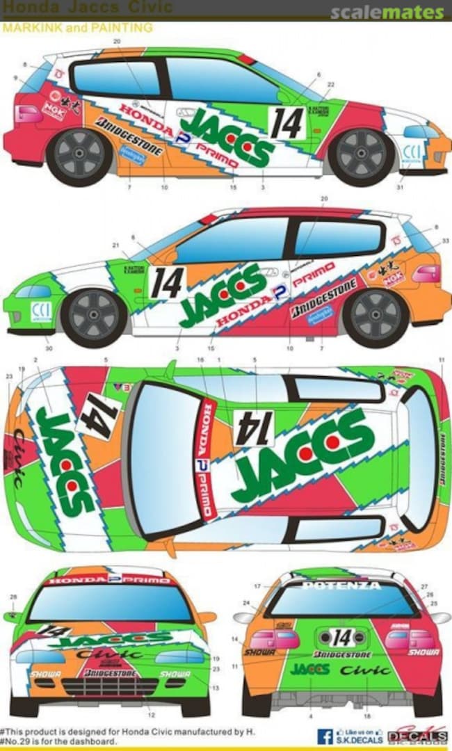 Boxart Honda JACCS Civic SK-24009 SK Decals