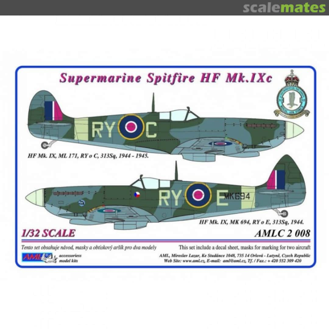 Boxart Supermarine Spitfire HF Mk.IXc w/ paint masks AMLC2008 AML