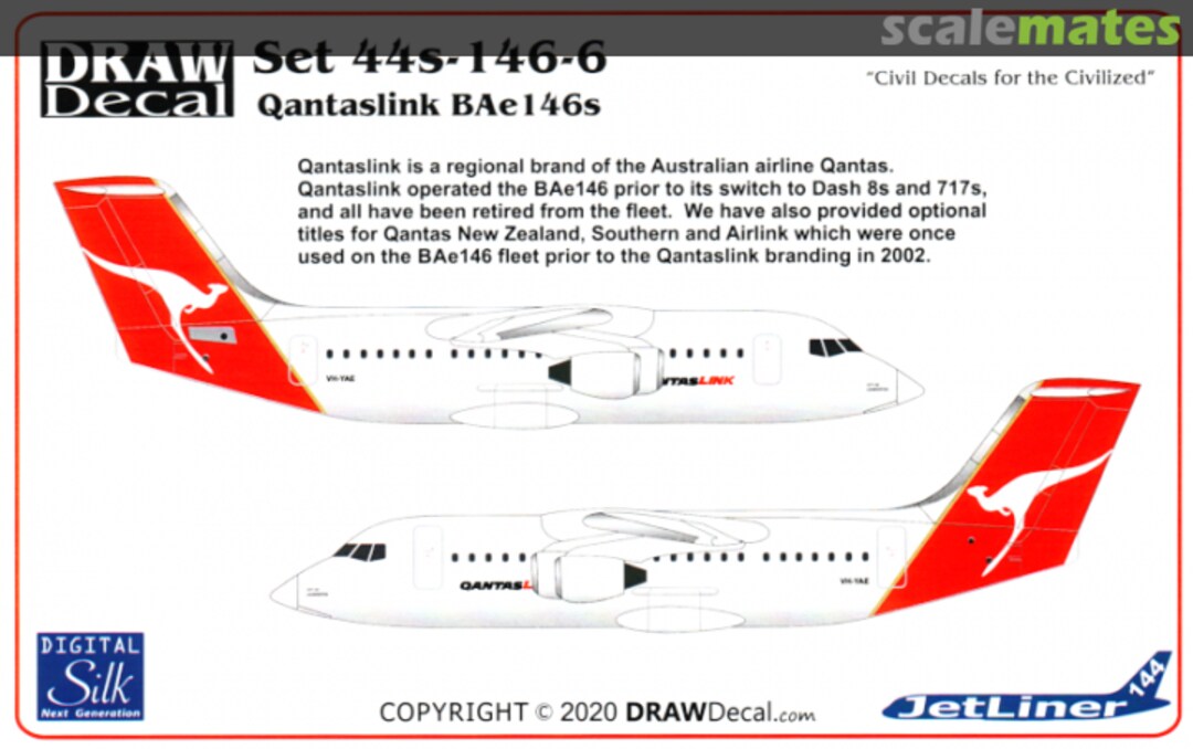 Boxart Qantaslink BAe146s 44s-146-6 Draw Decal