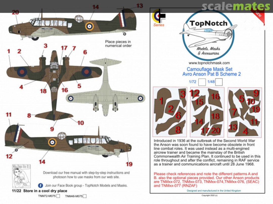 Boxart Avro Anson Pattern B Scheme 2 TNM72-M075 TopNotch