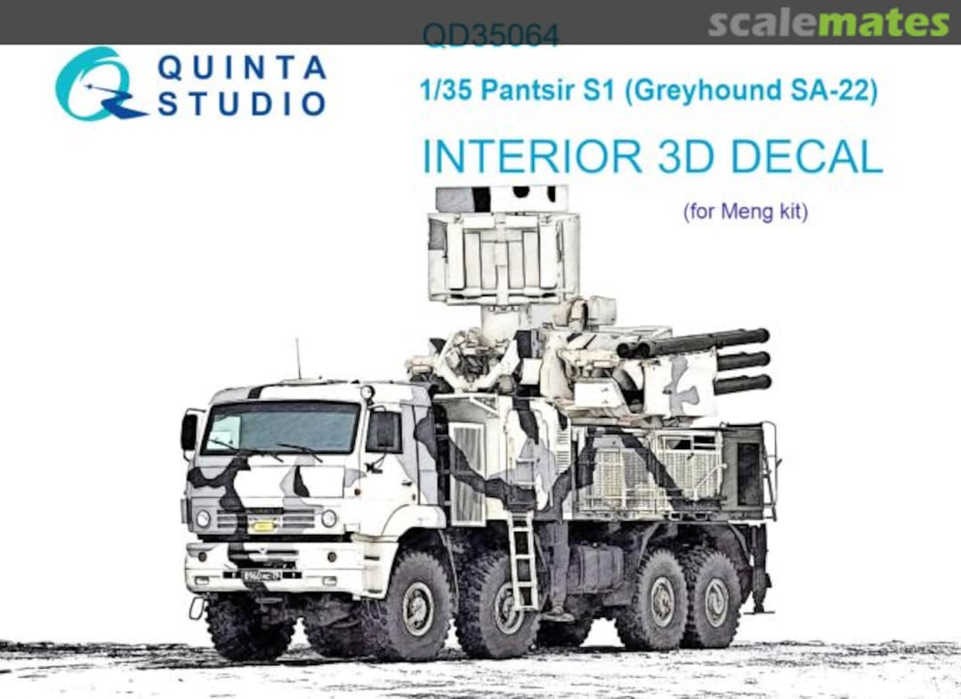 Boxart Pantsir S-1 (Greyhound SA-22) interior 3D decals QD35064 Quinta Studio