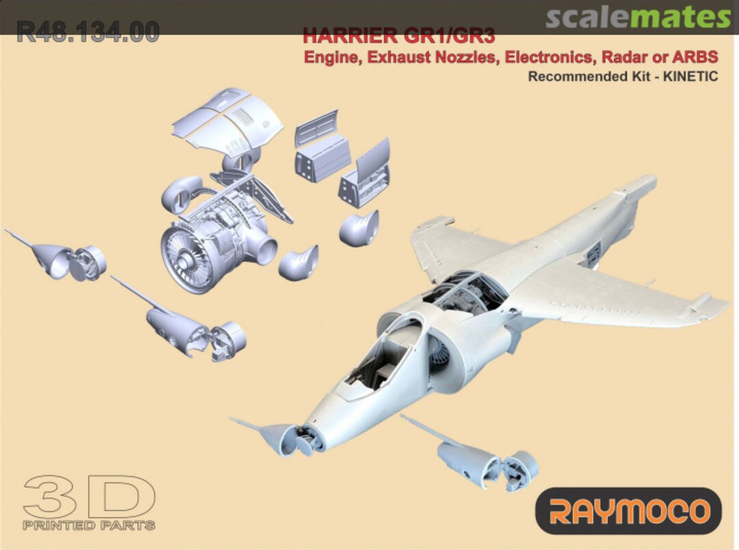 Boxart Harrier GR1/GR3 Engine, nozzles,electronics, radar or ARBS R48.134.00 Raymoco