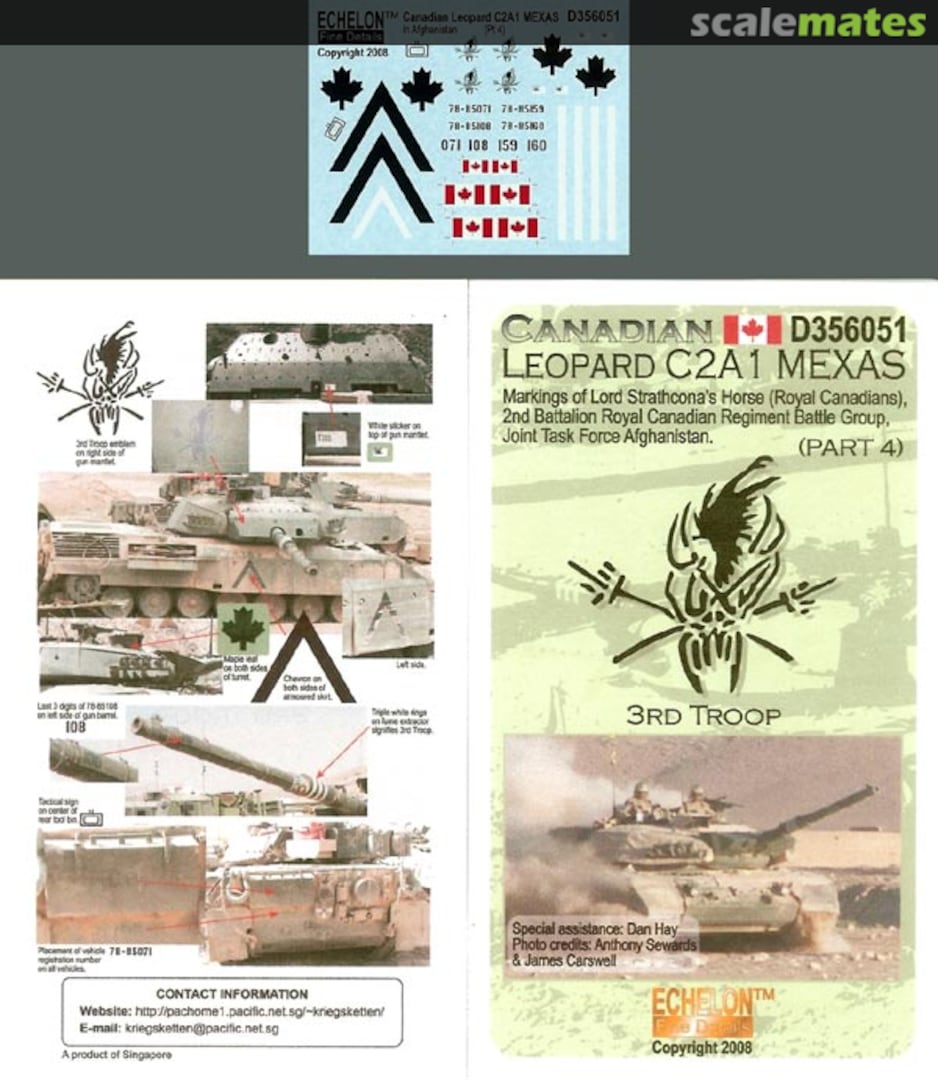 Boxart Canadian Leopard C2A1 Mexas Markings (Part 4) D356051 Echelon Fine Details