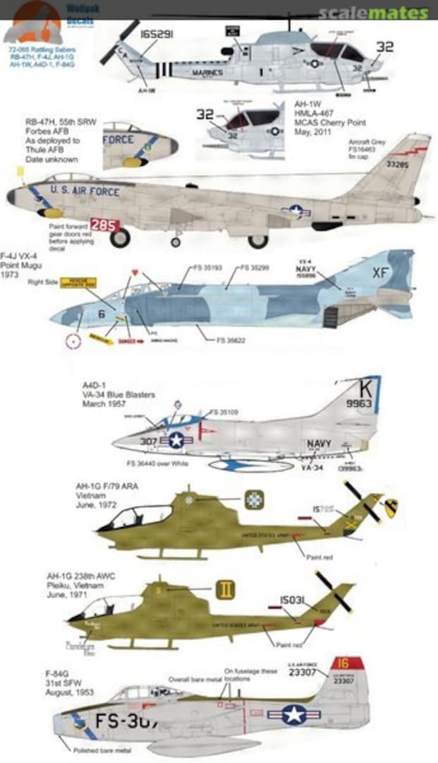 Boxart Rattling Sabres 72-065 Wolfpak Decals