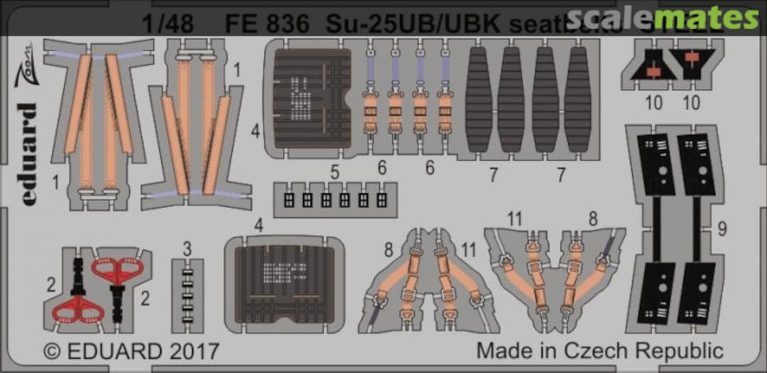 Boxart Su-25UB/UBK seatbelts STEEL SMER FE836 Eduard