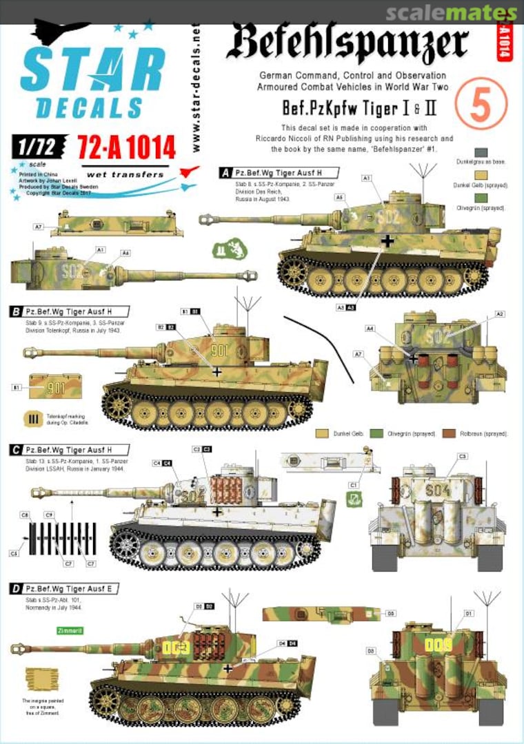 Boxart Befehlspanzer # 5 72-A1014 Star Decals