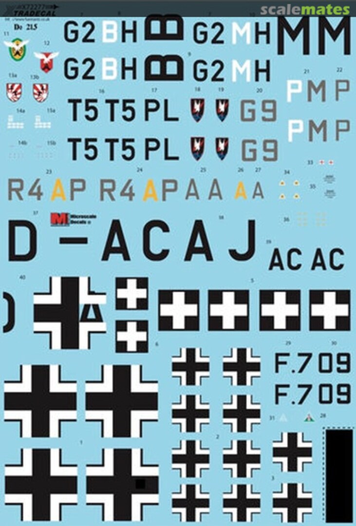 Contents Dornier Do-215B-1/Do-215B-2/Do-215B-4/Do-215B-5 X72277 Xtradecal