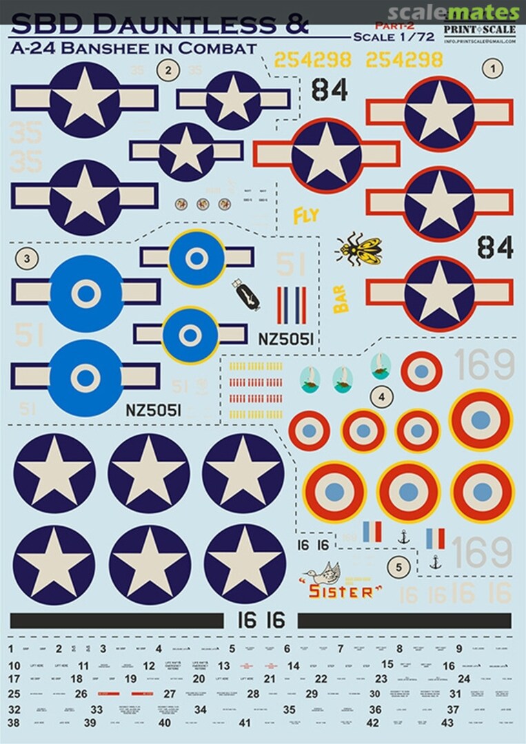 Boxart SBD Dauntless/A-24 Banshee in combat (part 2) 72-412 Print Scale