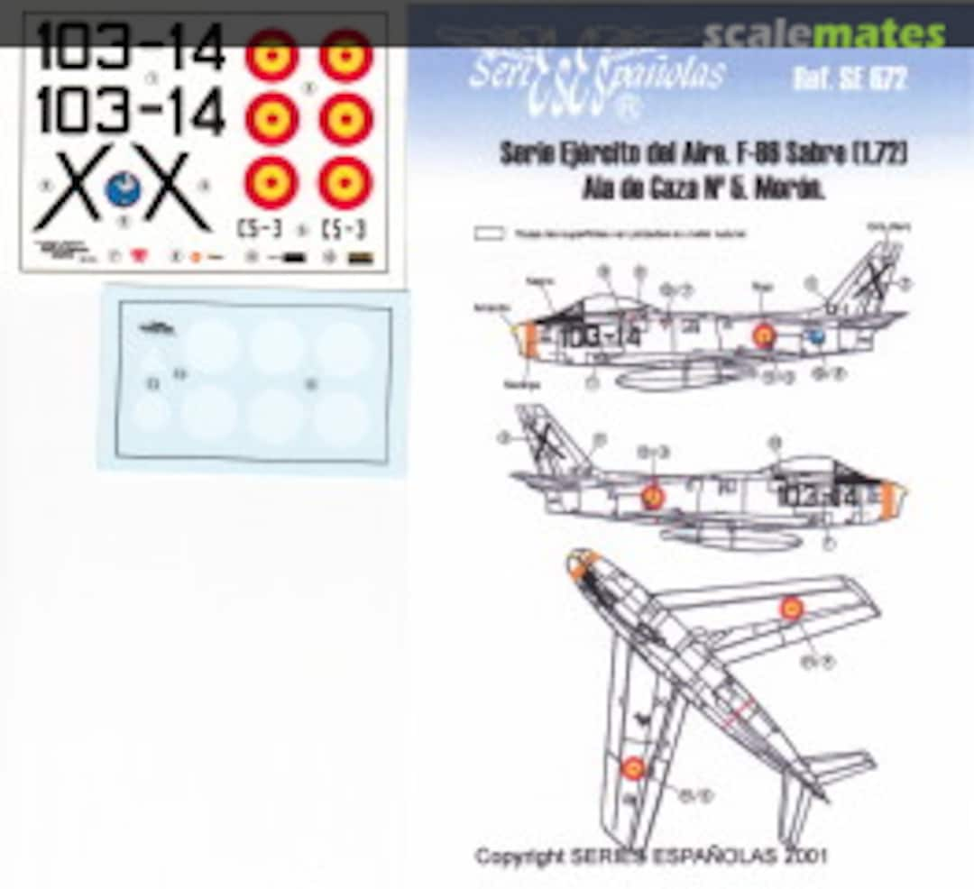 Boxart North American F-86F Sabre 672 Series Españolas