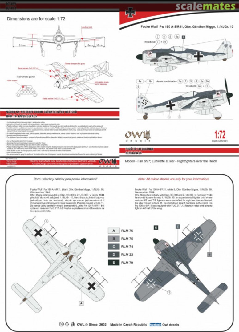 Boxart Fw 190 A-8/R11 OWLDA72001 OWL