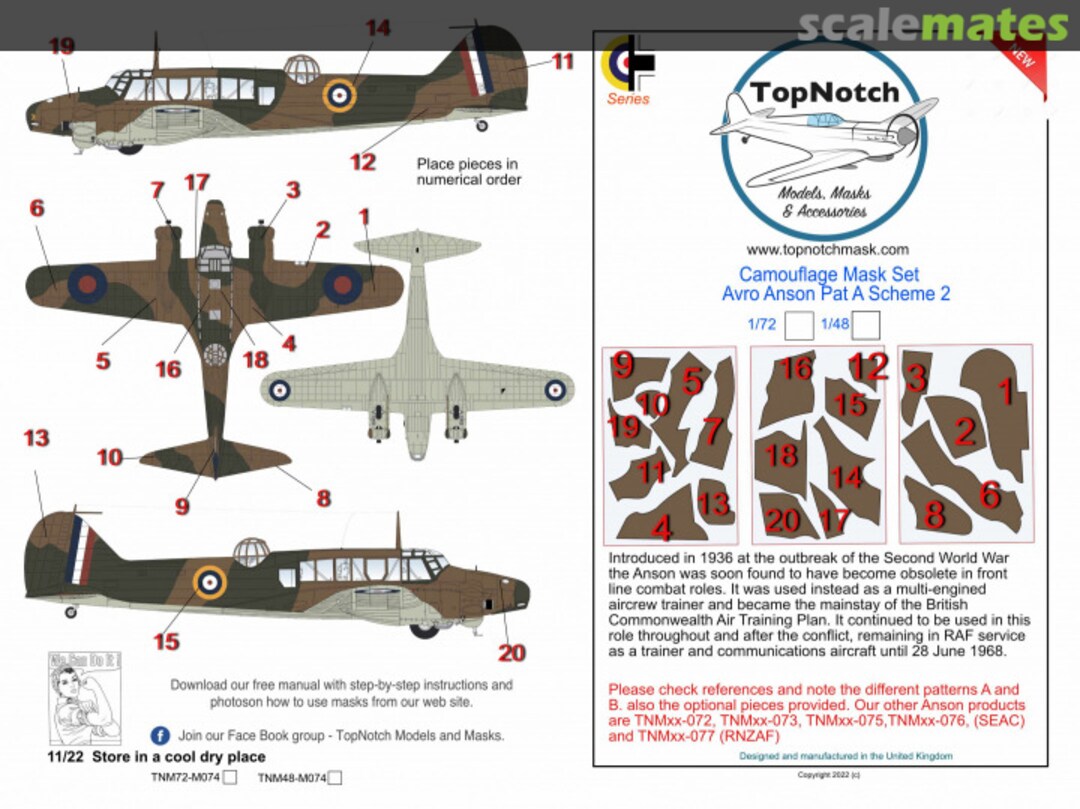 Boxart Avro Anson Pattern A Scheme 2 TNM72-M074 TopNotch