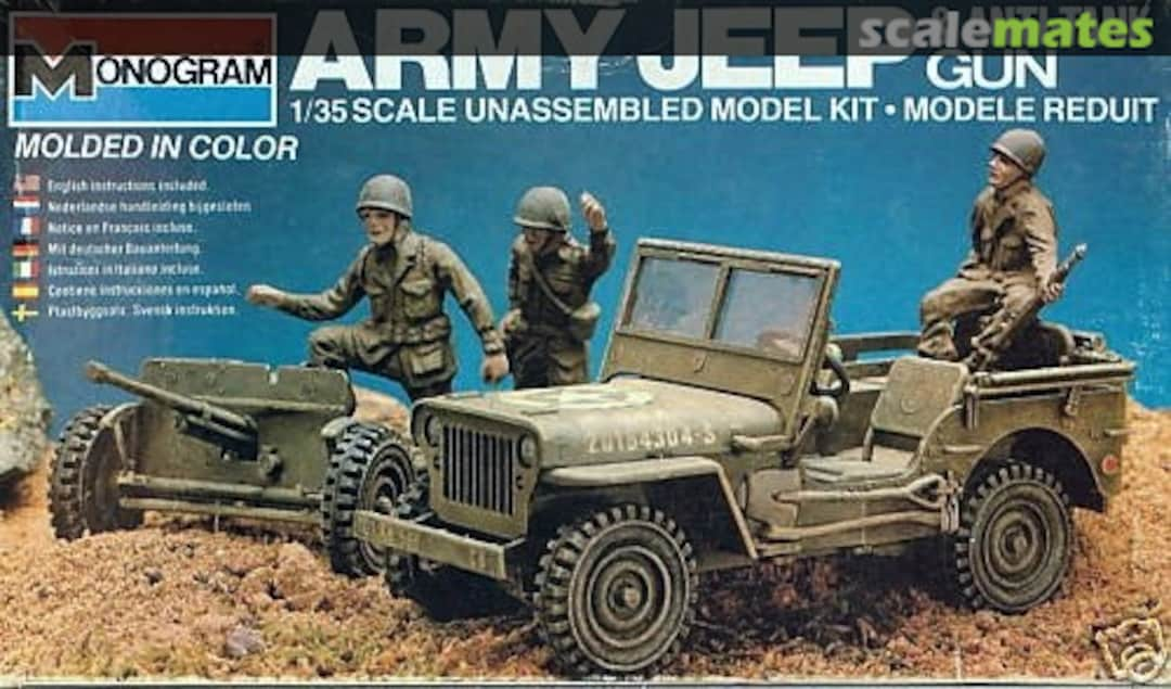 Boxart Army Jeep & Anti Tank gun 6302 Monogram