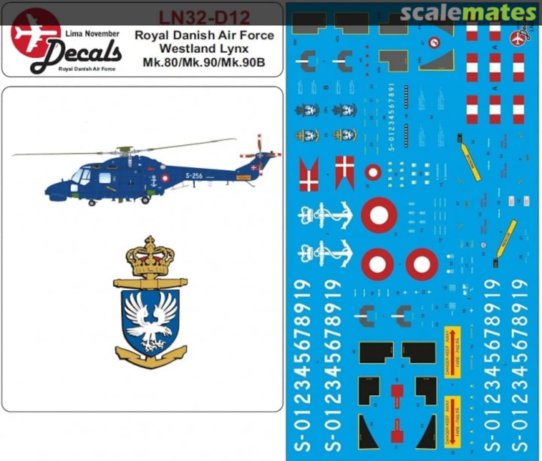 Boxart RDAF Navy Lynx LN32--D12 Lima November Decals