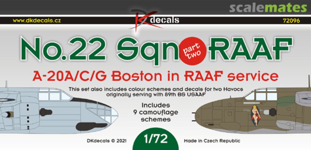 Boxart No.22 Sqn RAAF Part Two 72096 DK Decals