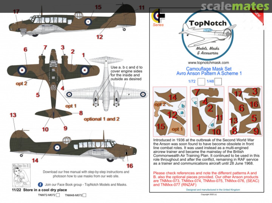 Boxart Avro Anson Pattern A Scheme 1 TNM72-M072 TopNotch