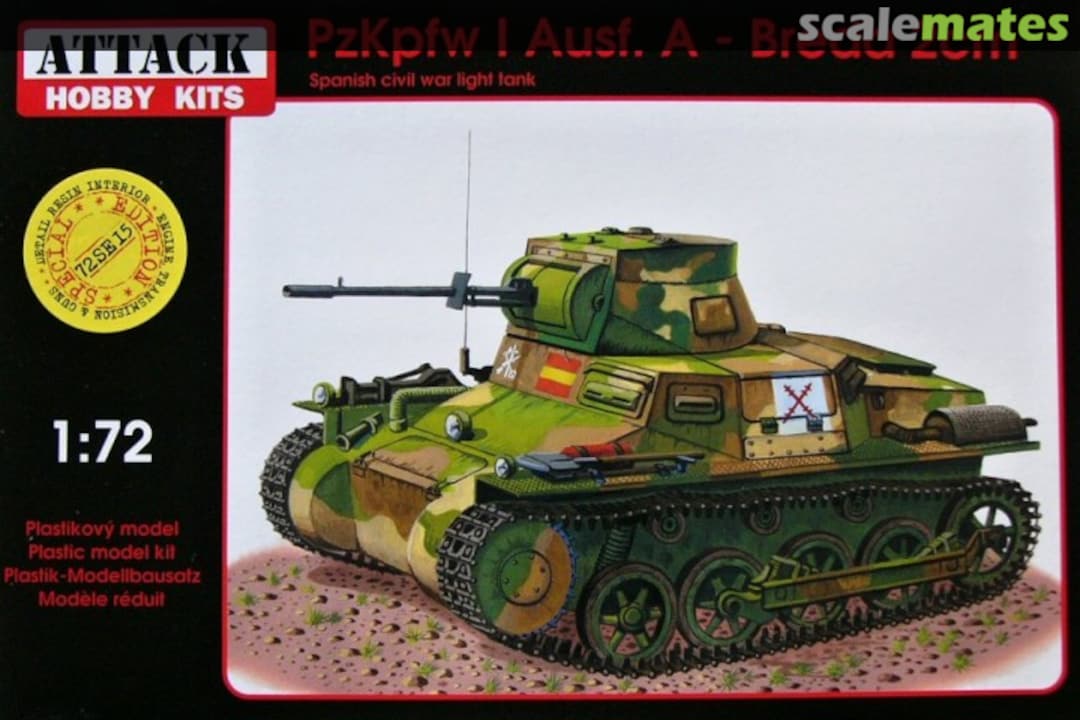 Boxart Pz. Kpfw I Ausf. A - Breda 2cm 72SE15 Attack Hobby Kits