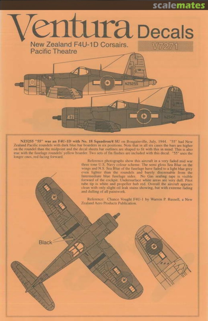 Boxart New Zealand F4U-1D Corsairs V7271 Ventura