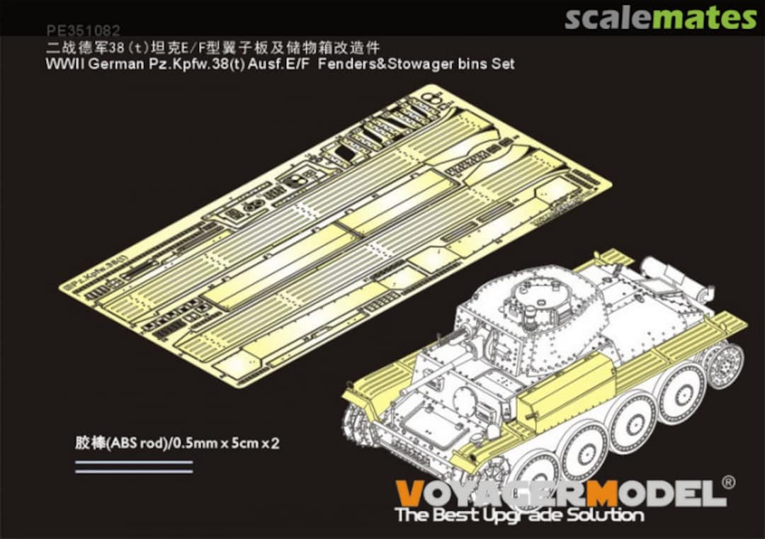 Boxart WWII German Pz.Kpfw.38(t) Ausf.E/F Fenders & Stowage bins Set PE351082 Voyager Model