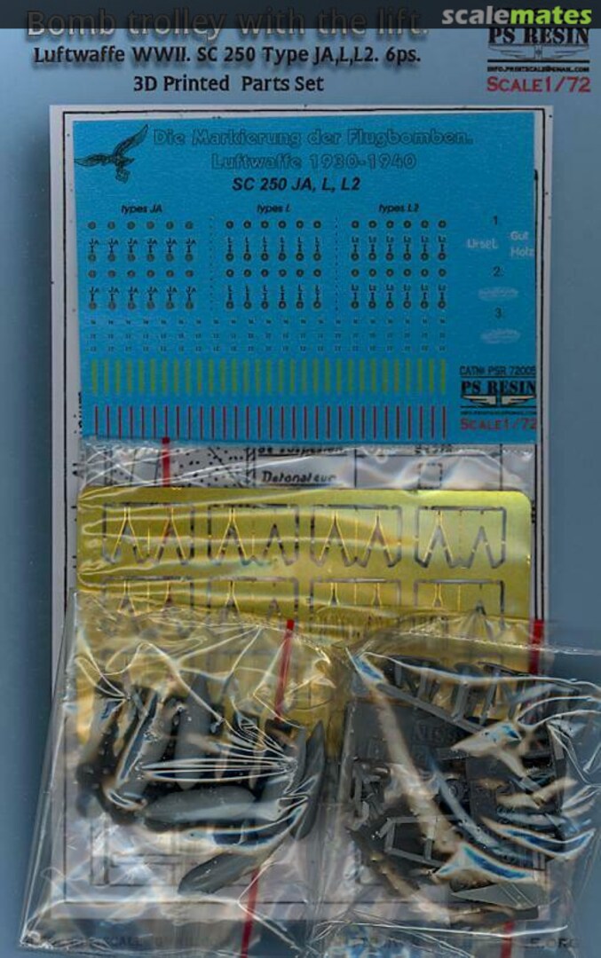 Boxart German bomb trolley with lift (+ 6 bombs) PSR72005 Print Scale