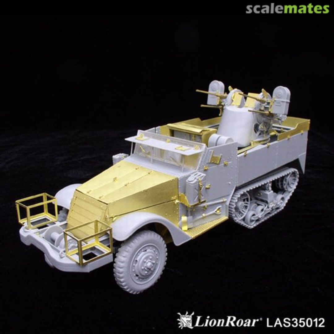 Boxart M16 Anti-Aircraft Motor Gun Carriage detail set LAS35012 Lion Roar