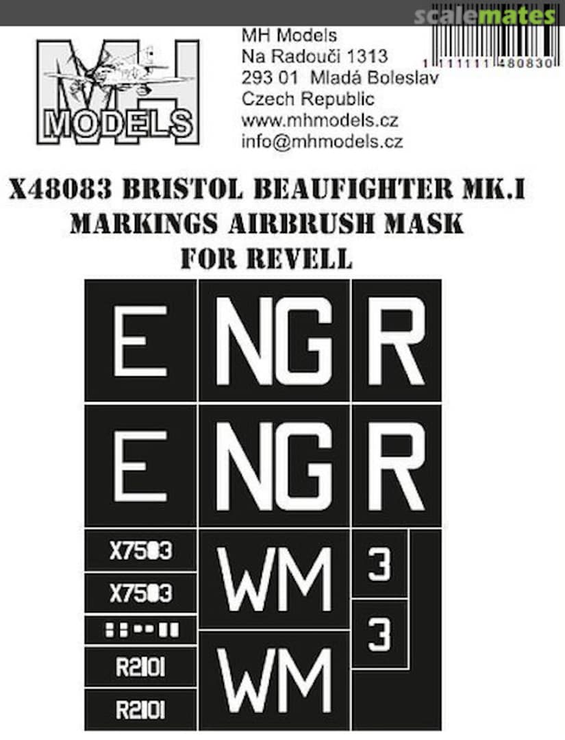 Boxart Bristol Beaufighter Mk.I Markings Airbrush Mask X48083 MH Models